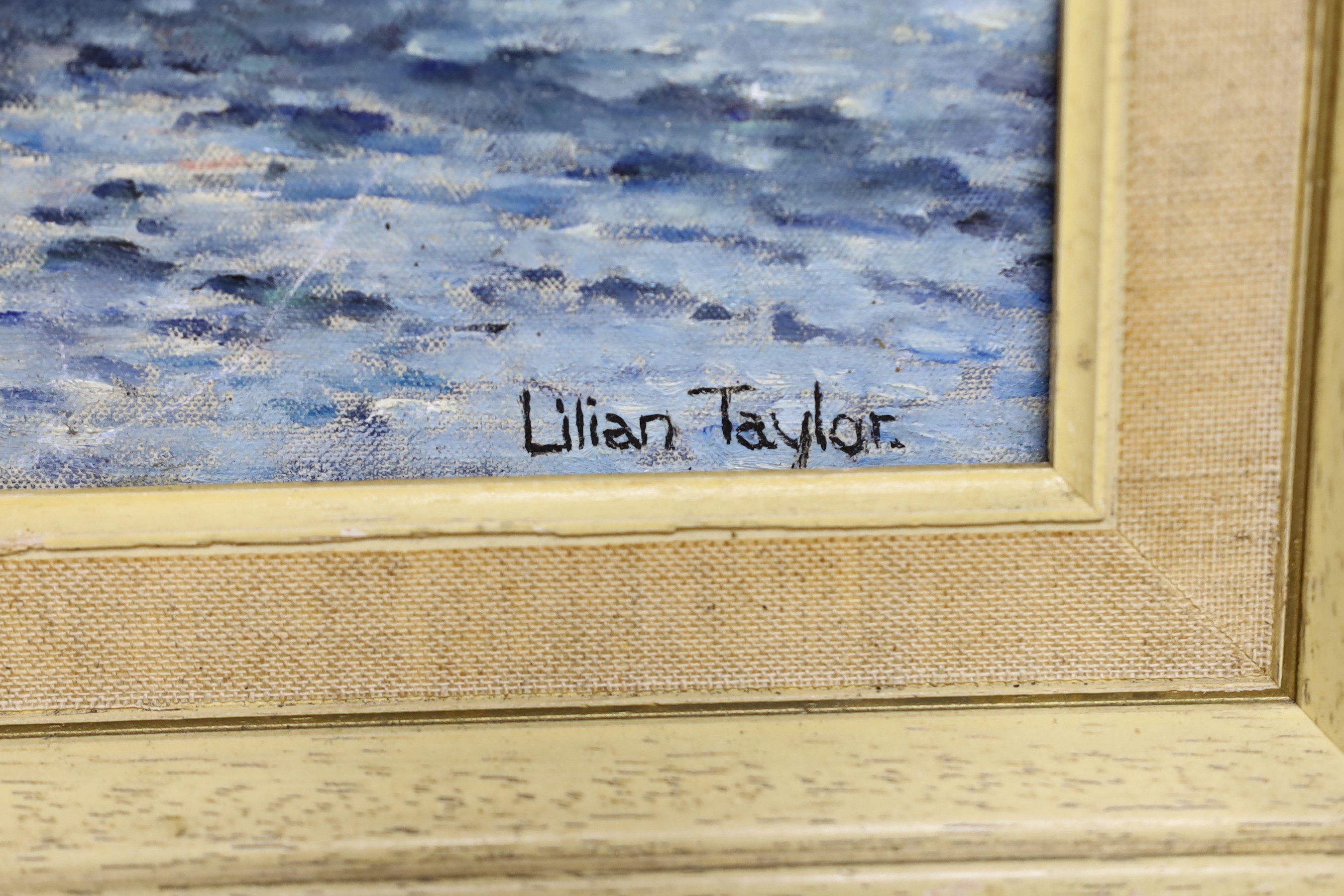 Lilian Taylor, oil on canvas, 'Storm clouds over the Bosphorus', signed, 44 x 59cm